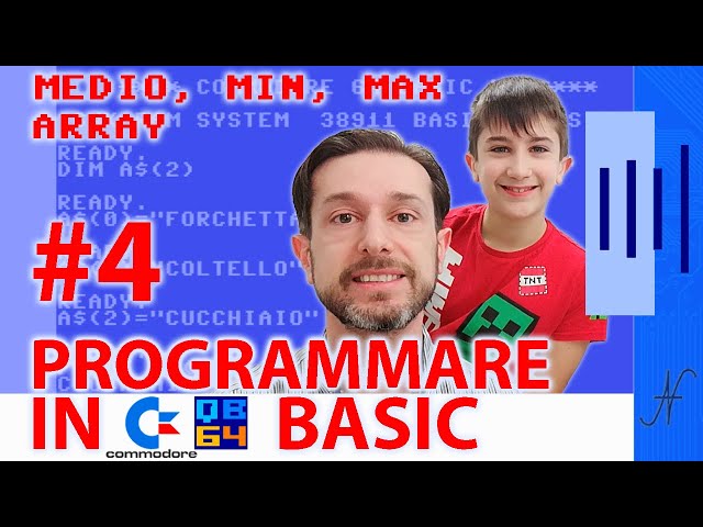 Basic language course, QB64 and Commodore Basic, episode 4, Arrays, DIM, Average, Min Max 