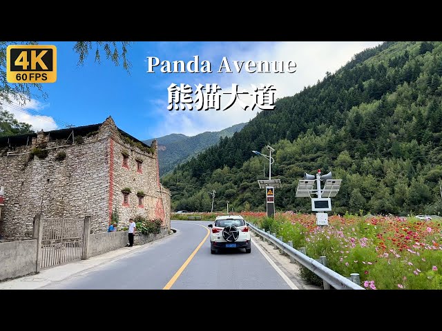Driving on the China Panda Avenue - Dawei Town, Aba Prefecture, Sichuan Province to Siguniang Town