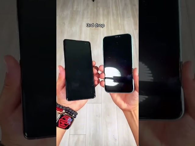 “Drop Test” Samsung vs iPhone which one breaks first 😳    #phonedrop #phonetest #droptest