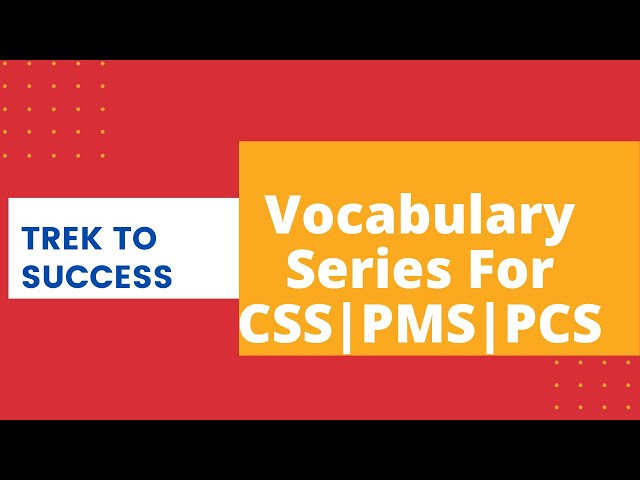 Vocabulary Daily Dose  Lecture # 1 | English composition | English series | CSS/PMS