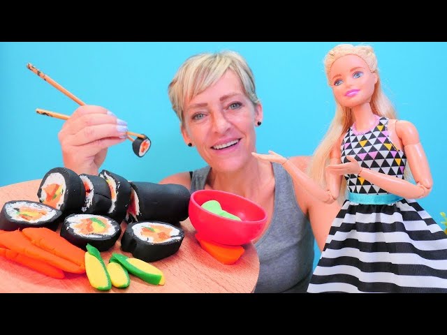 Play-Doh Spielspaß mit Nicole und Barbie - Wir machen aus Knete Sushi, Pizza und Popcorn