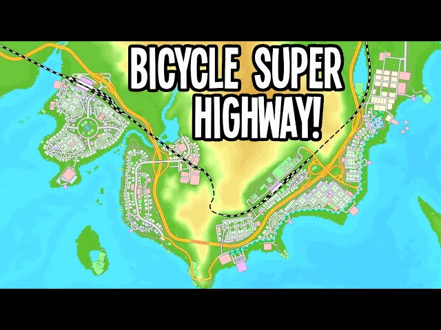 How a Bicycle Super-Highway Keeps Traffic at Bay in Cities Skylines!