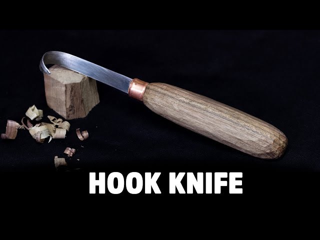Making a Hook Knife from a saw blade and firewood - HNB #17