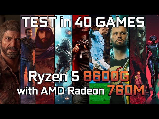 Ryzen 5 8600G with AMD Radeon 760M : Test in 40 Games