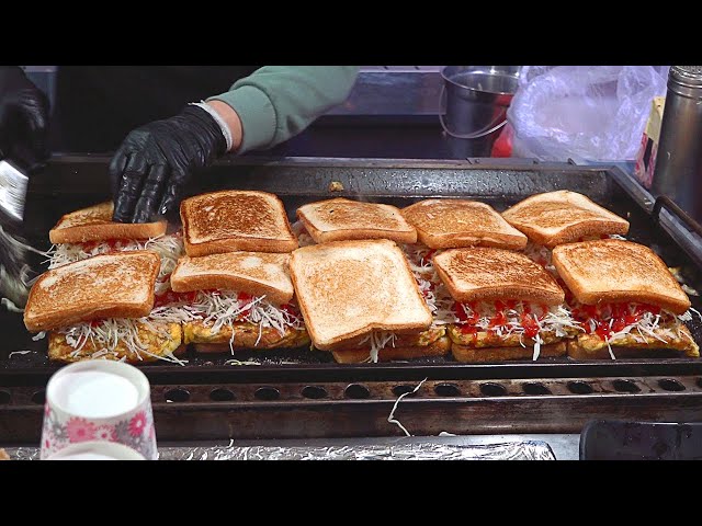 Street Toast Master who Only Sells for 3 Hours in the Morning? Myeongdong Toast - Korean street food
