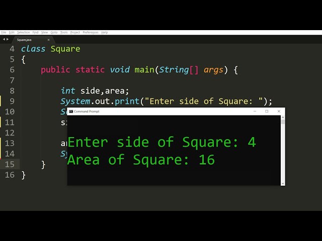 Java program to Calculate Area of Square | Learn Coding