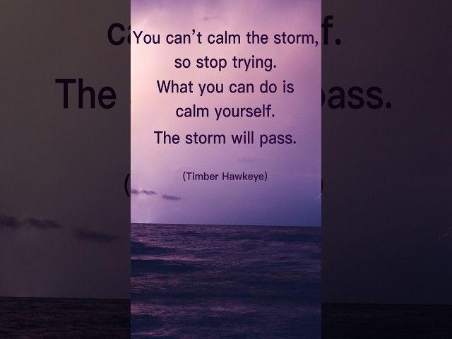 You can’t calm the storm