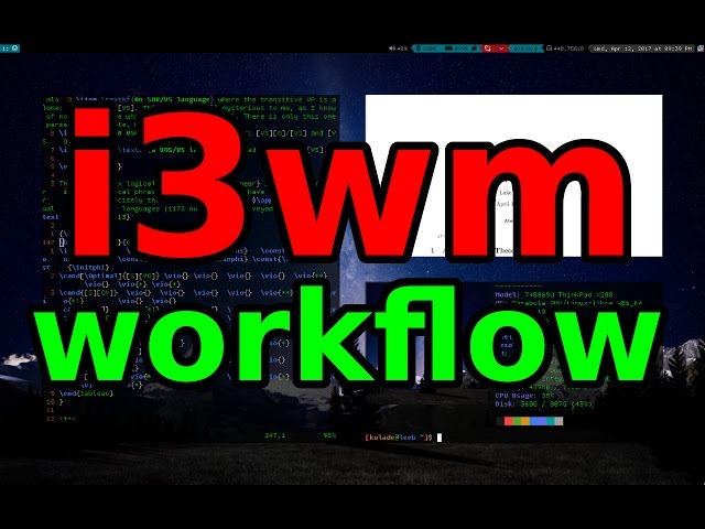 i3wm Arch Linux/Parabola Workflow Preview (chill AF vid)