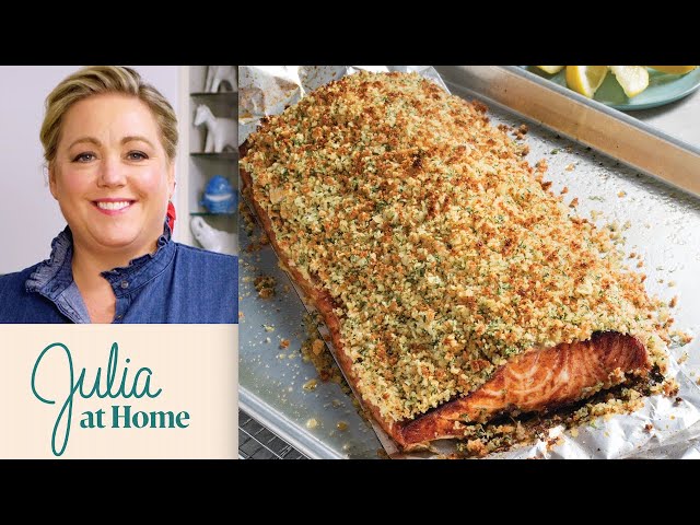 How to Make Easy Salmon with Crisp Mustard Dill Crust | Julia At Home
