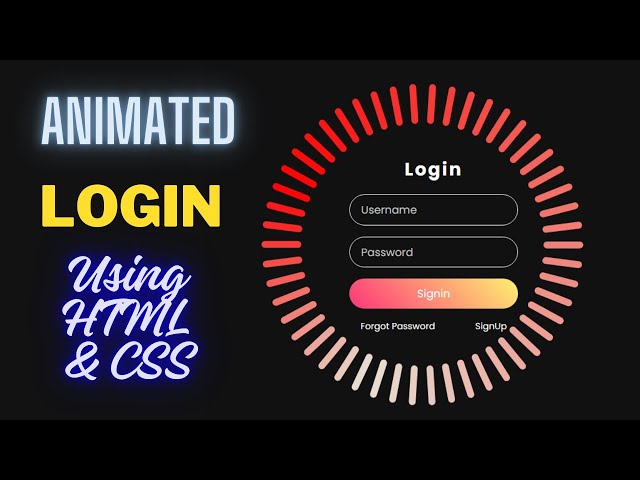 Animated Login Form using Html & CSS Only