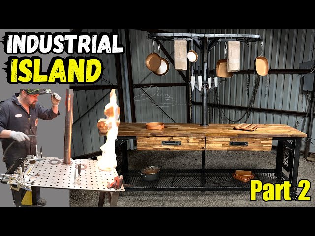 PART 2: FIRST TIME WELDING I BUILD A MASSIVE INDUSTRIAL ISLAND #industrialfurniture #island