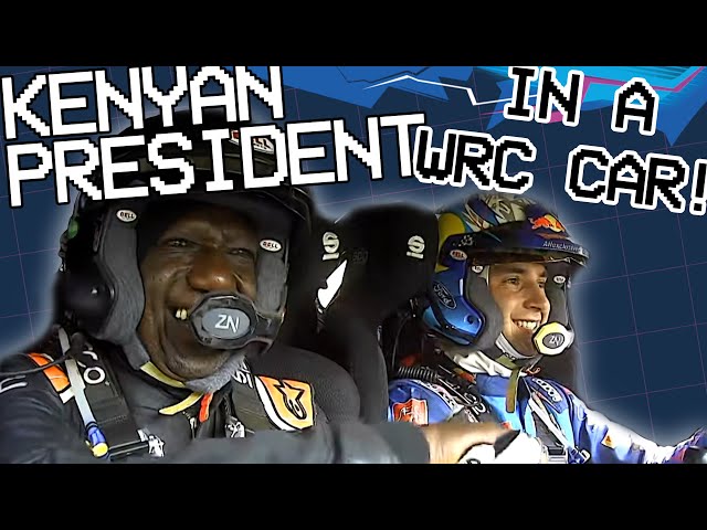 Kenyan president goes flat out in a WRC car!