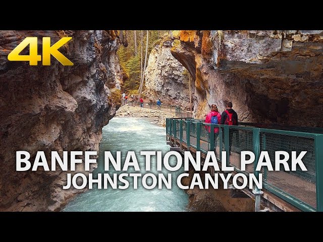 BANFF NATIONAL PARK - Johnston Canyon Trail, Alberta, CANADA, Travel, 4K UHD