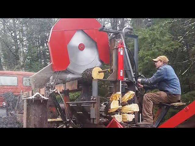 You Should See This Awesome Homemade Firewood Processor Machines Working, Amazing Fast Log Splitter
