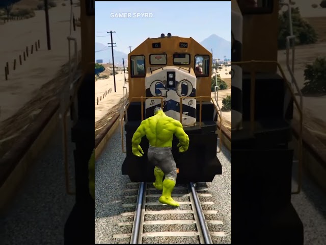 Hulk Stopped Train And Saved Captain America 😱 #gta5 #shorts