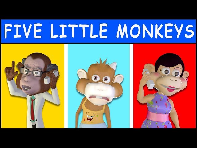 Five Little Monkeys Jumping On The Bed - Nursery Rhymes Songs & Poems For Kids