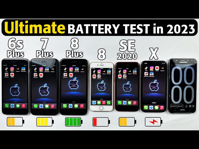 Ultimate Battery Life Drain Test in 2023 : iPhone 6s Plus vs 7 Plus vs 8 Plus vs 8 vs SE 2020 vs X