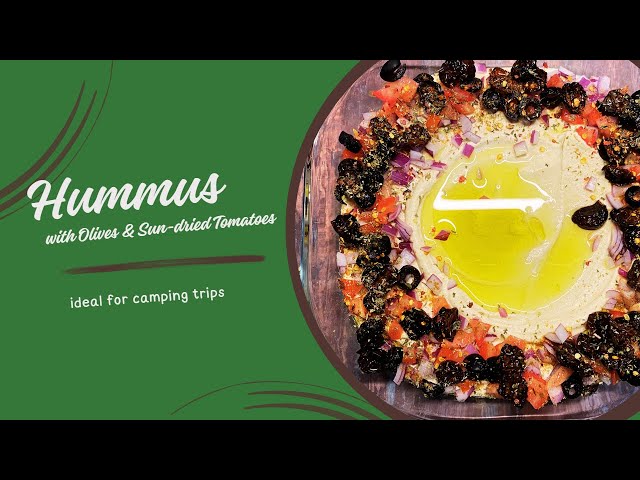 Food | Hummus with toppings | Easy Camping Meal