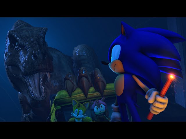 Sonic in Jurassic Park: T-Rex Breakout