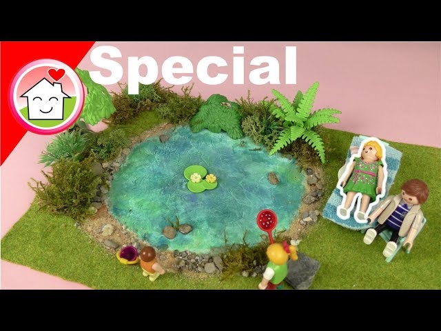 Playmobil deutsch - Miniaturgarten mit Teich - Pimp my PLAYMOBIL von Familie Hauser
