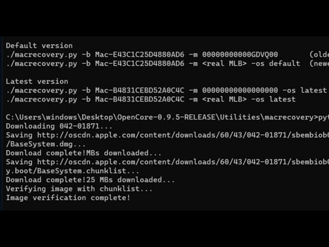 How to download macOS Recovery Base System Image (BaseSystem.dmg) with OpenCore