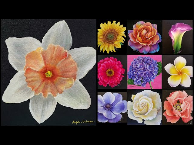 How to Paint a Daffodil - Large Flower Series Acrylic Painting LIVE Tutorial
