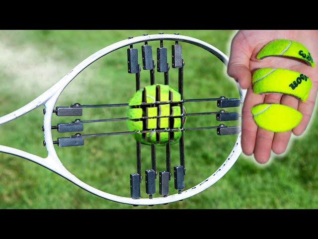500 MPH Tennis Ball vs. Razor Racket