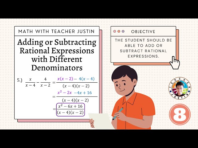 Adding Rational Expressions with Dissimilar Denominators [Example 1-8]