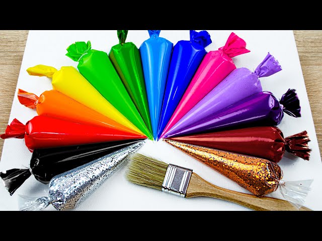 🌈Rainbow Piping Bags Painting｜Easy & Simple Acrylic Painting