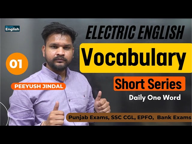 VSS-01 | Vocabulary Short Series by Peeyush Jindal | Punjab Patwari, Excise Inspector, SSC CGL, EPFO