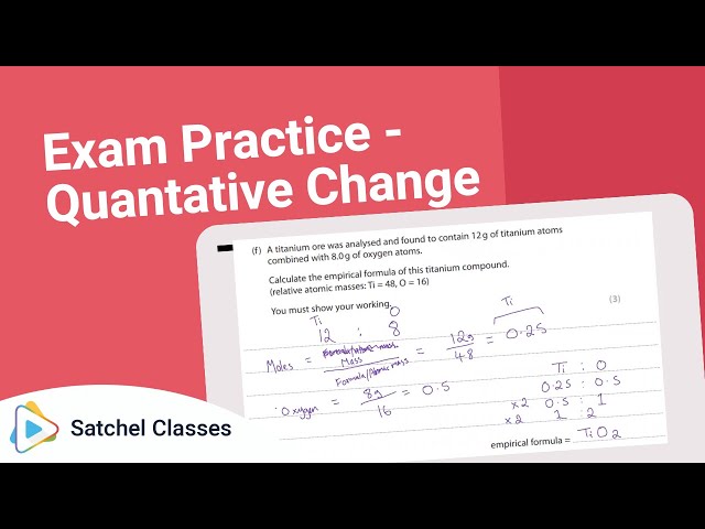 Chemistry  Sample Exam Questions  Quantative Chemistry | Chemistry | Satchel Classes