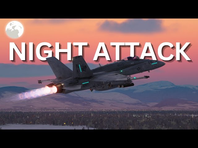 F/A-18C Low Altitude Night Attack | 4K Max Graphics DCS World