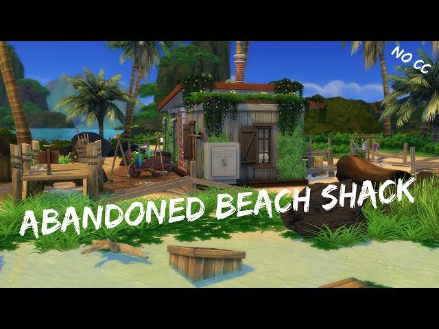 🥀 ABANDONED BEACH SHACK 🌴 SIMS 4: SPEED BUILD ISLAND LIVING (NO CC)