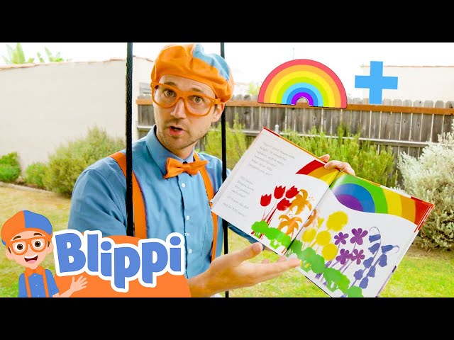 Blippi Learns Colors Of The Rainbow With The Penguins Love Colors Book | Educational Videos For Kids