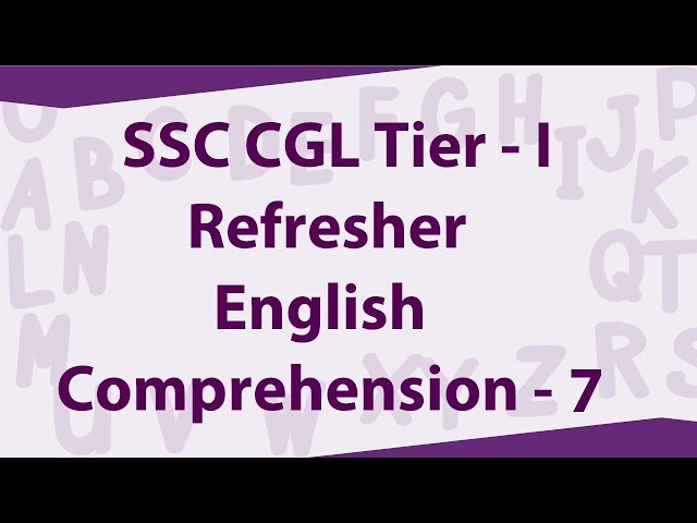 English Comprehension - 7 | SSC CGL Refresher - 2018 | TalentSprint Aptitude Prep