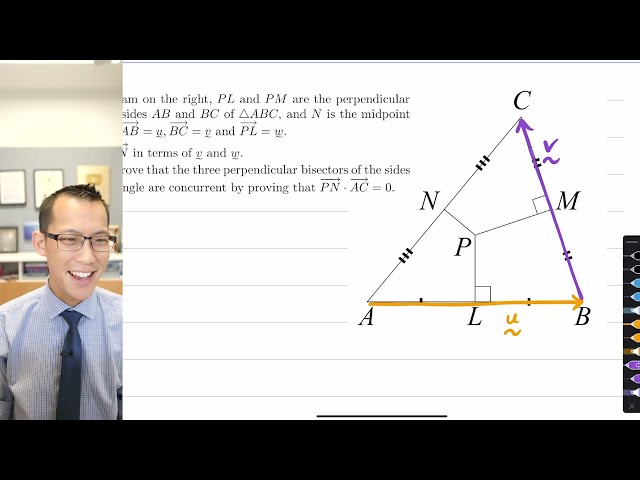 Circumcentre of a Triangle (1 of 2: Finding the bisector vector)