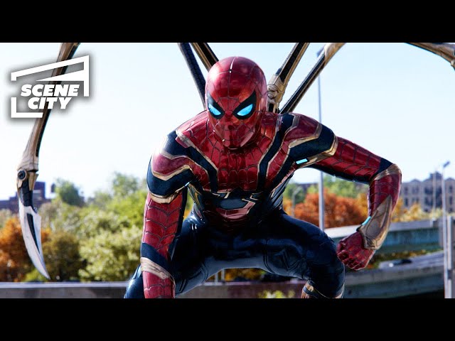 Peter Fights Doc Ock on the Highway | Spider-Man: No Way Home