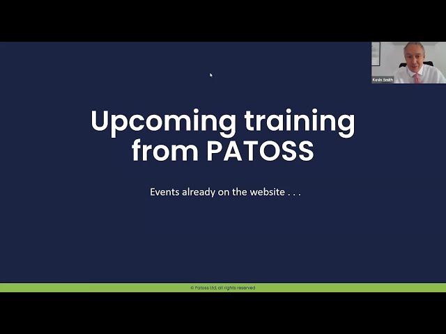 Kevin Smith advises upcoming training this summer term from Patoss