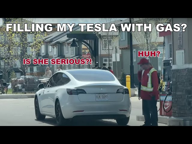 I Went to a GAS STATION with a TESLA!
