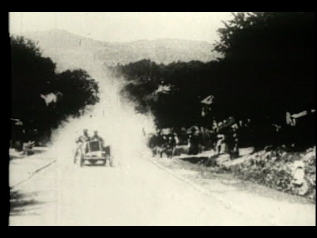 Racing Cars in a European Countryside in 1902