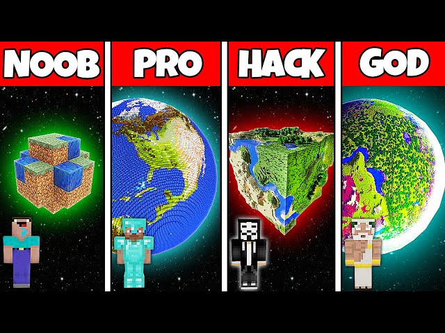 Minecraft Battle: NOOB vs PRO vs HACKER vs GOD INSIDE PLANET HOUSE BASE BUILD CHALLENGE in Minecraft