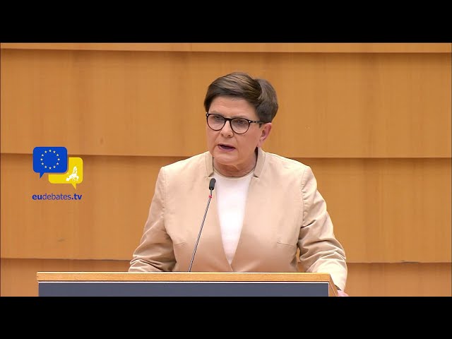 MEP Beata Szydło debates European Union's migration and EU asylum policy