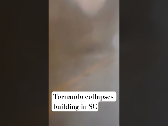 Caught on camera: A surveillance camera caught a tornado destroy a building in Bamberg, SC.