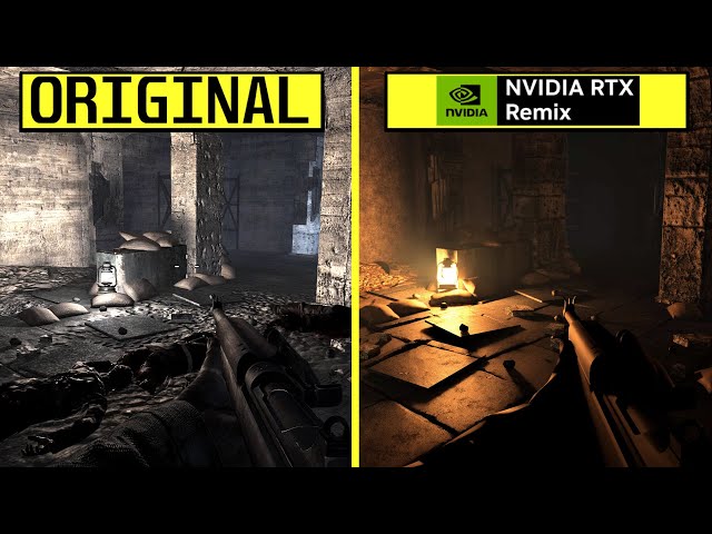Call of Duty World at War Zombies WIP RTX Remix vs Original - RTX 4080 4K 60 FPS Graphics Comparison