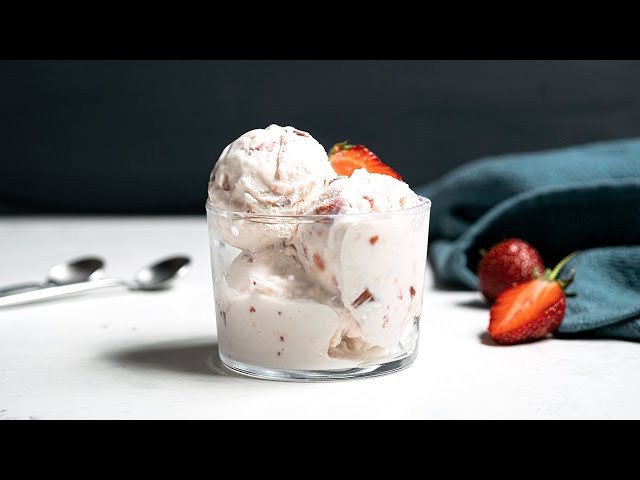 Keto Ice Cream Recipe [Strawberry Rhubarb Swirl]