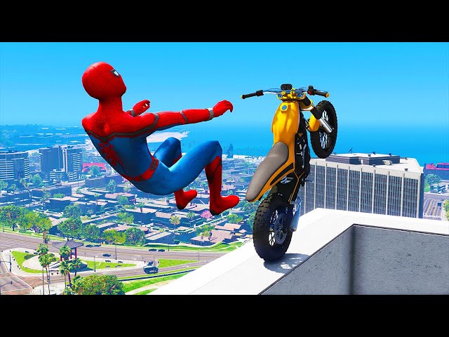 GTA 5 Spiderman Epic Jumps #54 - Spider-Man Gameplay & Stunts Fails Ragdolls