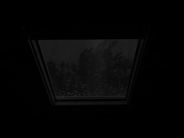 Dark Attic Window Atmosphere 😪 Rain with Thunder SoundsㅣHelp Sleep & Relaxation, Meditation - 24 Hrs