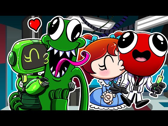 [Animation]Poppy Playtime, Rainbow Friends Falls in LOVE! Poppy,Boogie Bot,Red,Green Story|SLIME CAT