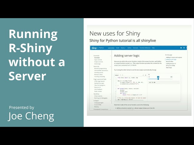 Running R-Shiny without a Server - posit::conf(2023)