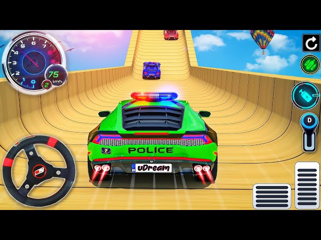 US Police Car Driving Stunts Racing 2023 - Impossible Ramp Car Simulator 3D - Android GamePlay